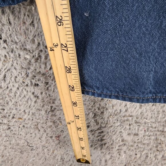 Levis Jeans Mens 44x30 501 Blue Cotton Hi Rise Button Fly Classic Straight *GUC* - Picture 7 of 14